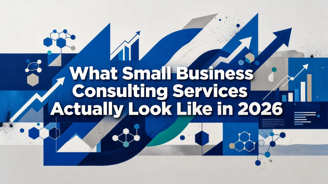 Professional header image for list-based article: What Small Business Consulting Services Actually Look Lik...