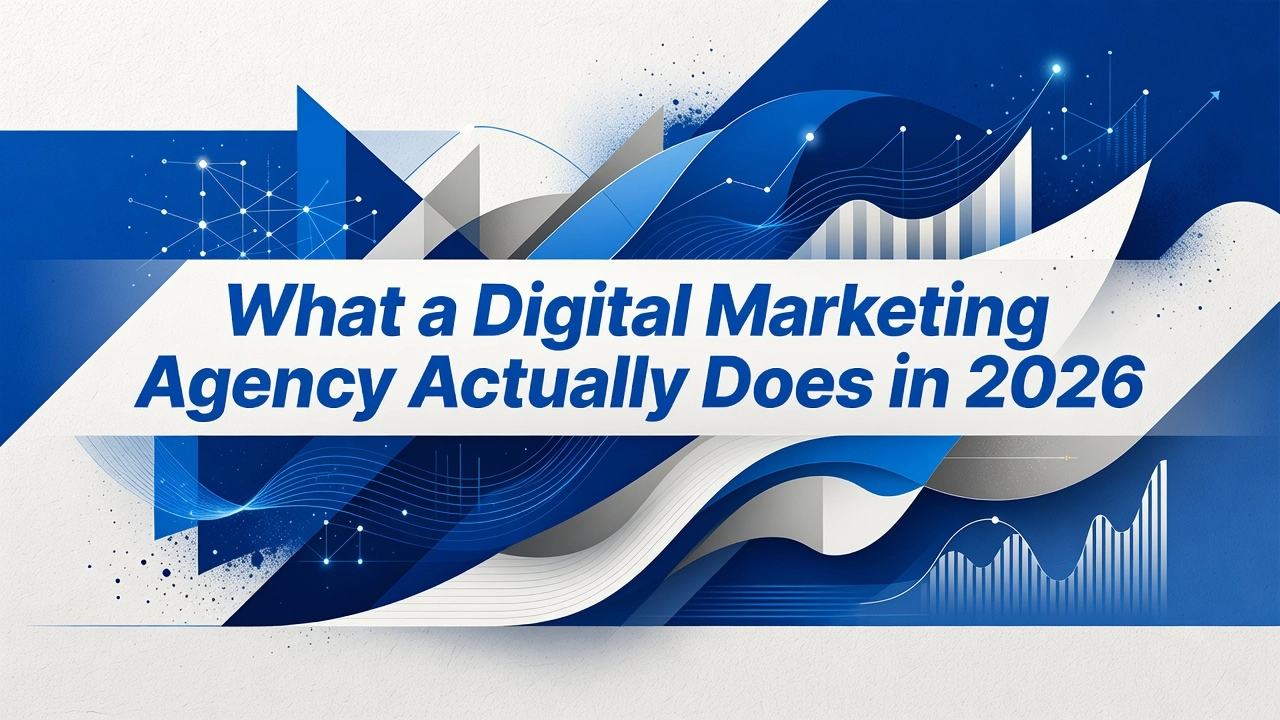 Professional header image for list-based article: What a Digital Marketing Agency Actually Does in 2026